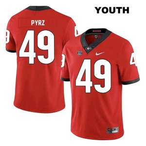 Youth Georgia Bulldogs NCAA #49 Koby Pyrz Nike Stitched Red Legend Authentic College Football Jersey FLS4554AZ